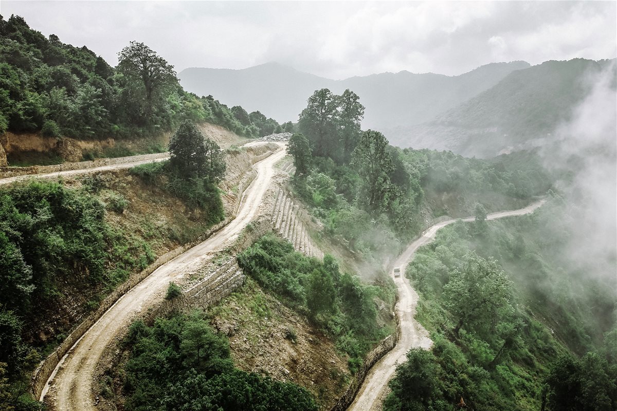 2019 Nepal Mountains in fog